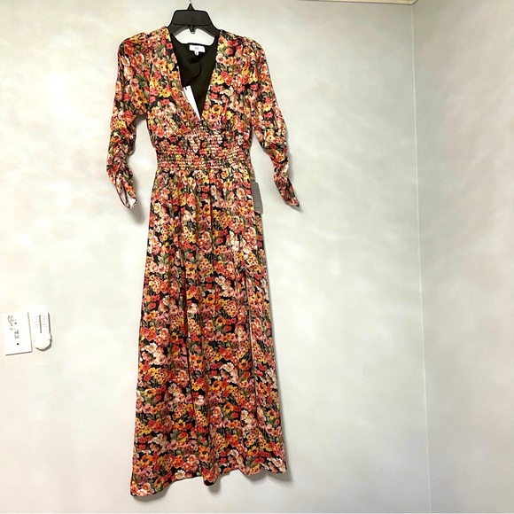 NSR Valerie Long Sleeve Dress In Coral Multicolor - New With Tag - Reemoly - Picture 2 of 10